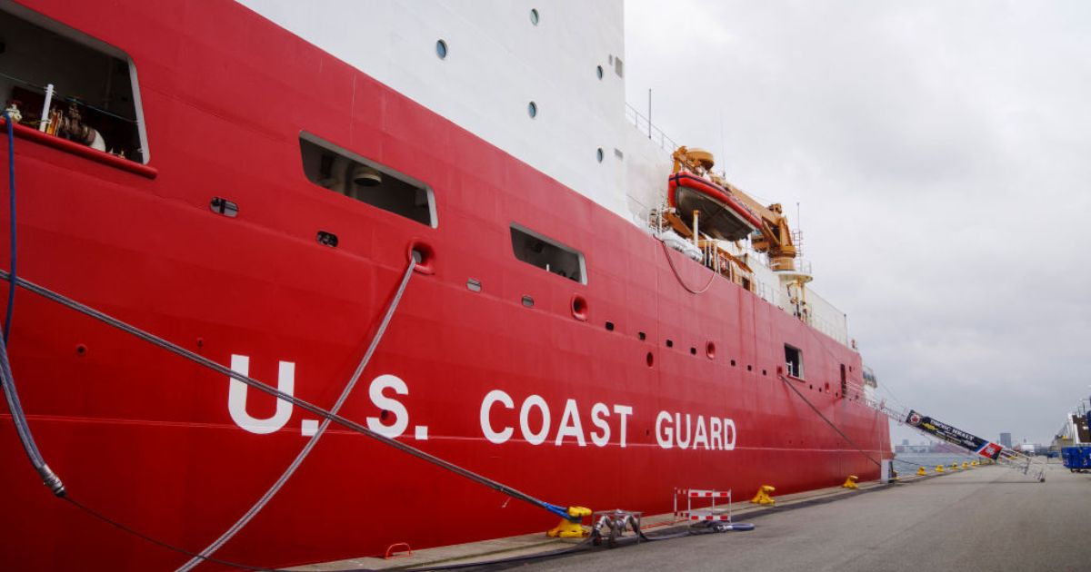 A U.S. Coast Guard cutter is shown in Nordhavn, Copenhagen, on Oct. 11.