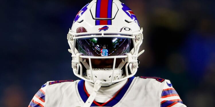 Buffalo Bills wide receiver Stefon Diggs before an NFL football game against the New England Patriots in Foxborough, Massachusetts, on Dec. 1, 2022.