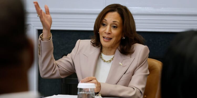 Vice President Kamala Harris hosts a roundtable discussion on criminal justice reform in the Roosevelt Room of the White House in Washington on Thursday. Vice President Kamala Harris hosts a roundtable discussion on criminal justice reform in the Roosevelt Room of the White House in Washington on Thursday.