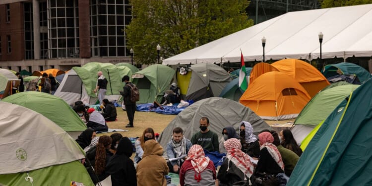 an anti-Israel demonstration encampment at Columbia University