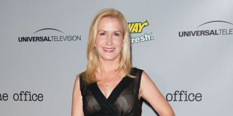 Angela Kinsey arrives at "The Office" series finale wrap party in Culver City, California, on March 16, 2013.