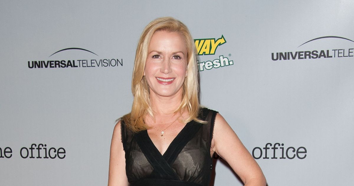 Angela Kinsey arrives at "The Office" series finale wrap party in Culver City, California, on March 16, 2013.