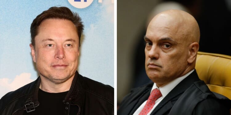 Tesla founder Elon Musk, left, and Brazilian Supreme Court judge Alexandre de Moraes.