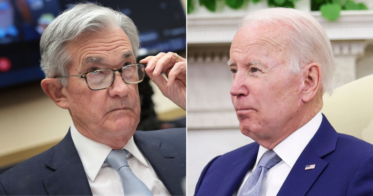 President Joe Biden, right, keeps trying to tell Americans the economy is getting better, but Federal Reserve Board Chair Jerome Powell, left, poured cold water on that argument.