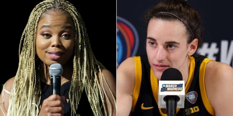 Sports journalist Jemele Hill, left, went on a rant on X after Caitlin Clark, right, was selected as the first overall pick in the WNBA Draft, complaining that Clark was not making enough money.