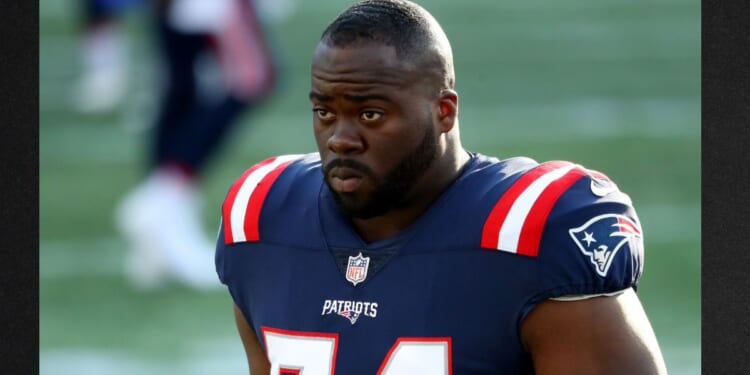 Korey Cunningham is seen in a file photo from October 2020, when he played for the New England Patriots. Cunningham was found dead in his home Thursday.