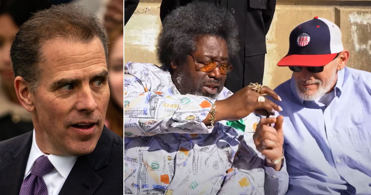 Hunter Biden, left, is skewered in Afroman's remake of "Because I Got High," right.