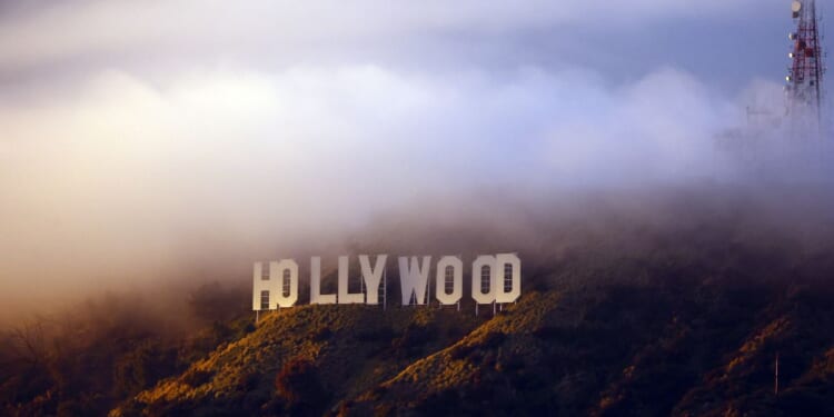 The Hollywood sign is viewed during a clearing storm on January 22, 2024 in Los Angeles, California.