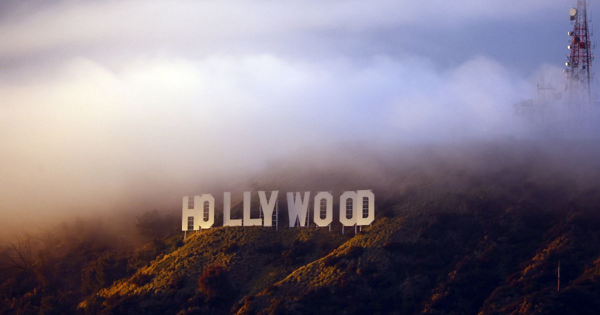 The Hollywood sign is viewed during a clearing storm on January 22, 2024 in Los Angeles, California.