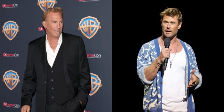 Kevin Costner, left, rejected Chris Hemsworth, right, for the lead role in one of his films, giving the part to himself instead.