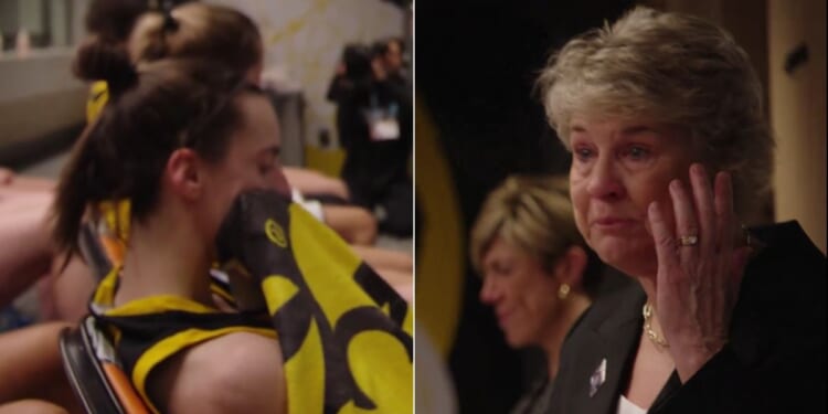 Iowa Hawkeyes women's basketball coach Lisa Bluder, right, gave a passionate speech to her team after their loss to South Carolina in the national championship game on Sunday.