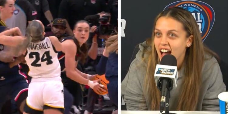 As an avalanche of hate rolls toward her for the sin of being on the winning end of a disputed call at the close of the Iowa-UConn women’s basketball game Friday night, Iowa guard Gabbie Marshall said she is just tuning it all out.