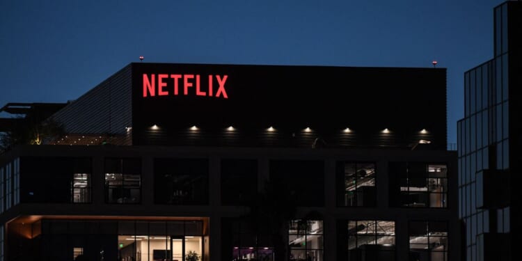 The Netflix Inc. building located in Los Angeles, California, on Sunset Boulevard.