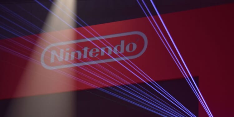 The logo for Nintendo Co. displayed at a presentation held by the company in Tokyo, Japan, in 2017.