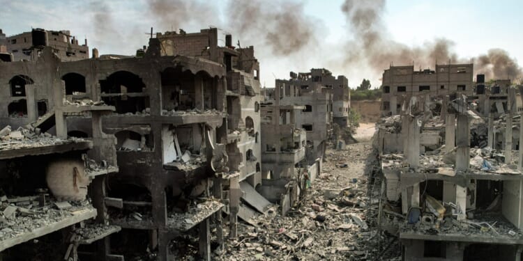 The wreckage of the Jabalia refugee camp in Gaza City is pictured after Israeli air strikes that followed the shocking Oct. 7 attack on Israel.