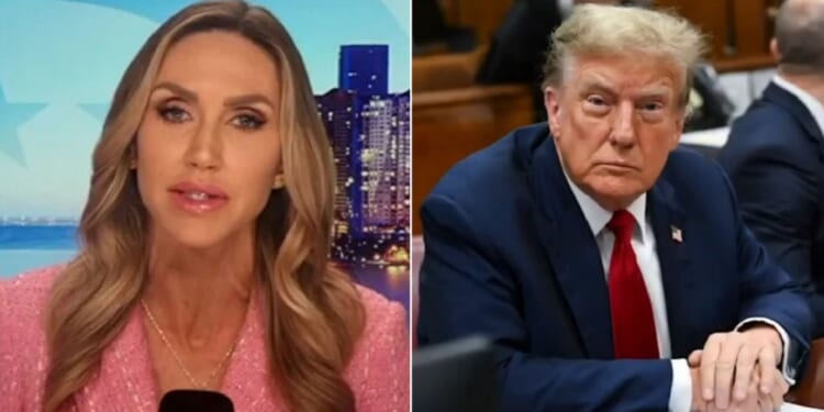 Lara Trump, left, daughter-in-law of former President Donald Trump, right.