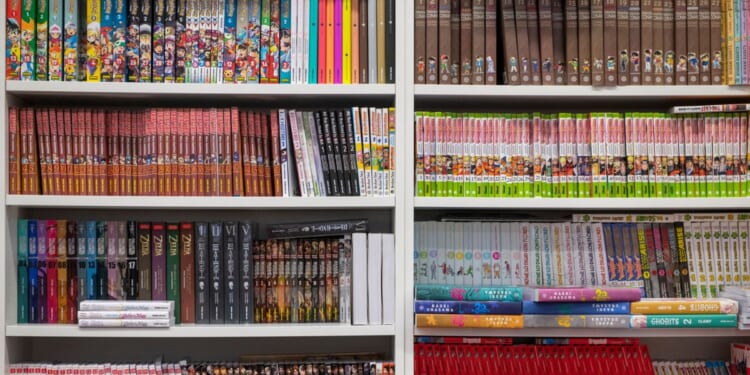 This Getty stock image shows a number of manga books on sale at a bookstore.