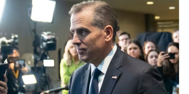 Hunter Biden departs after a closed door private deposition with House committees leading the President Biden impeachment inquiry, on Capitol Hill, Feb. 28, in Washington.