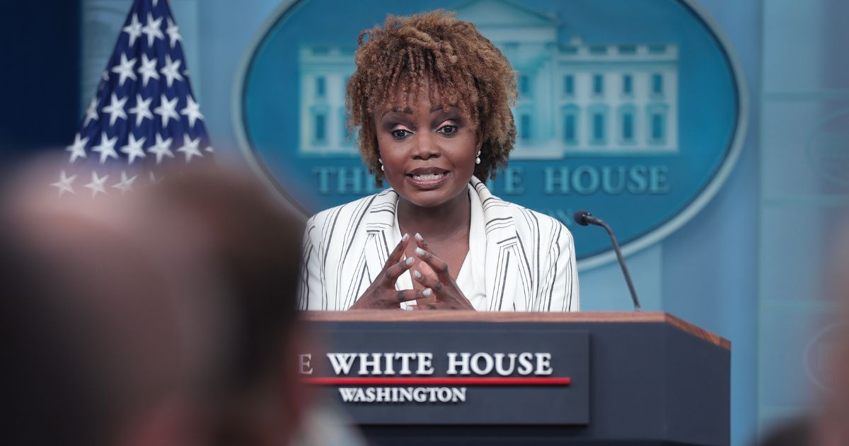 White House press secretary Karine Jean-Pierre speaks during the daily briefing at the White House in Washington on Monday.