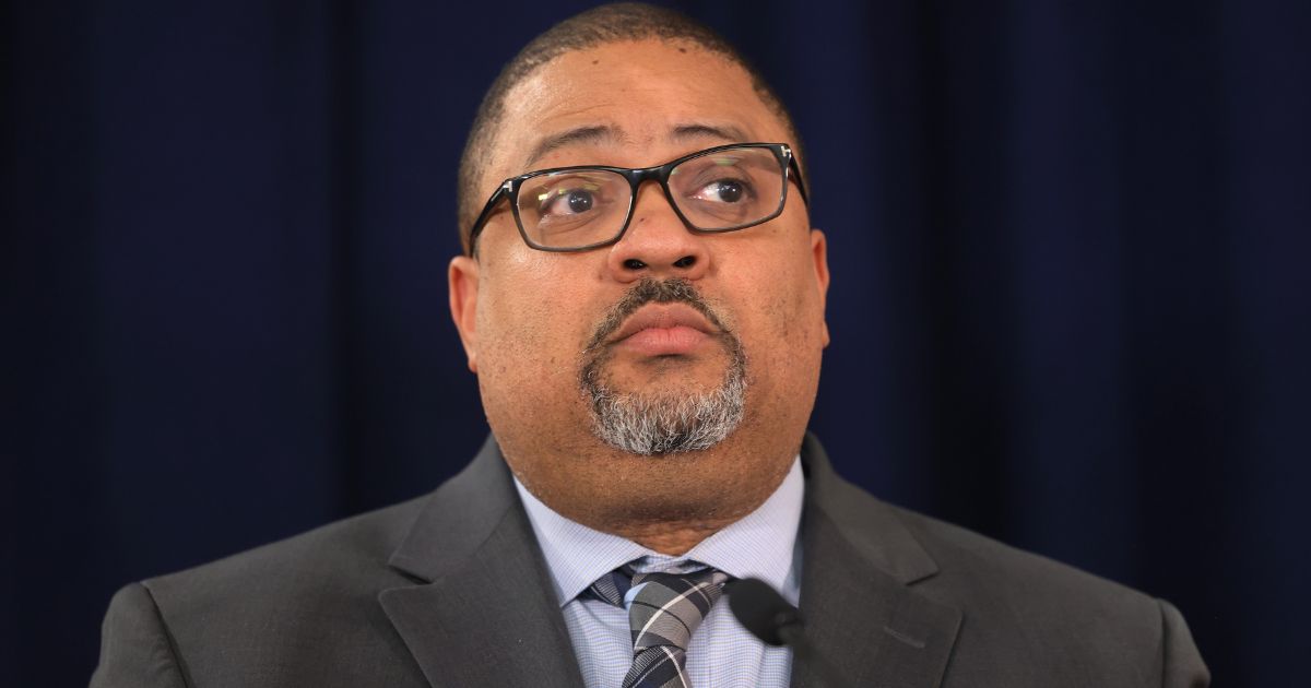 Manhattan District Attorney Alvin Bragg speaks during a news conference in New York City on March 21.