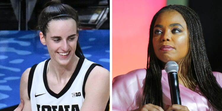 Iowa women's basketball guard Caitlin Clark, left, and journalist Jemele Hill.