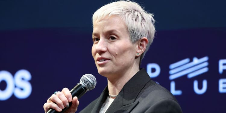 Megan Rapinoe speaks during the Business of Women Sport Summit presented at Chelsea Factory in New York on Tuesday.