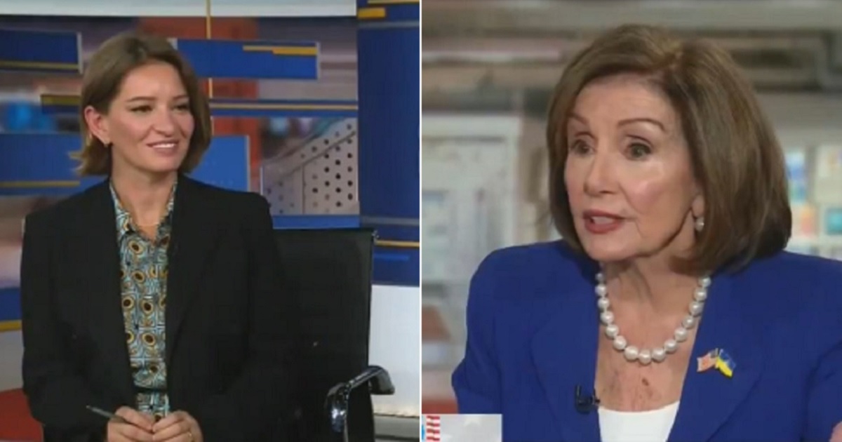 MSNBC host Katy Tur, left; former House Speaker Rep. Nancy Pelosi, right.