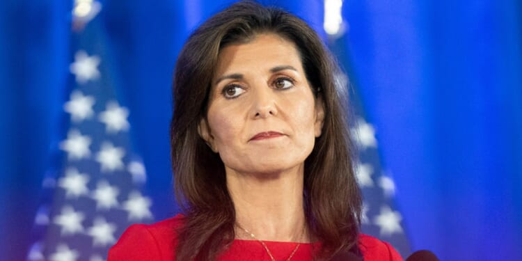 Former U.N. Ambassador Nikki Haley announces the suspension of her presidential campaign at her campaign headquarters in Daniel Island, South Carolina, on March 6.