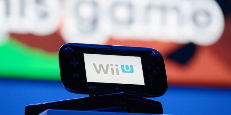 The Nintendo Wii U displayed at a press conference at the Electronic Entertainment Expo in Los Angeles in 2012.