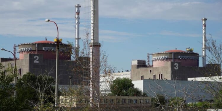 A general view of the Zaporizhzhia Nuclear Power Plant in southeastern Ukraine.