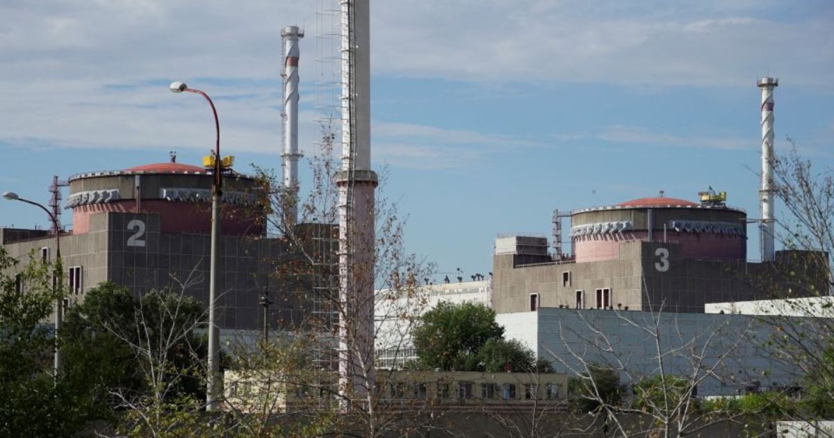 A general view of the Zaporizhzhia Nuclear Power Plant in southeastern Ukraine.