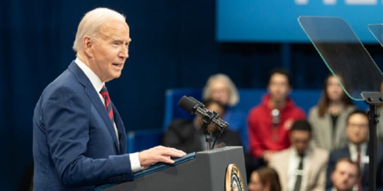 President Joe Biden, pictured in a March 26 file photo speaking in Raleigh, North Carolina.