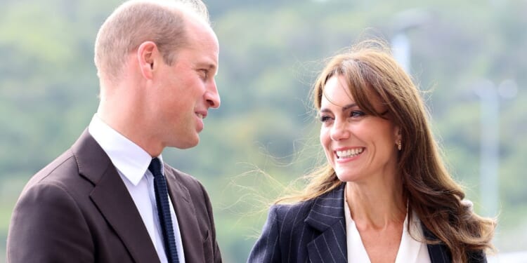 Prince William, Prince of Wales and Catherine, Princess of Wales, visit Fitzalan High School in Cardiff, Wales, on Oct. 3.