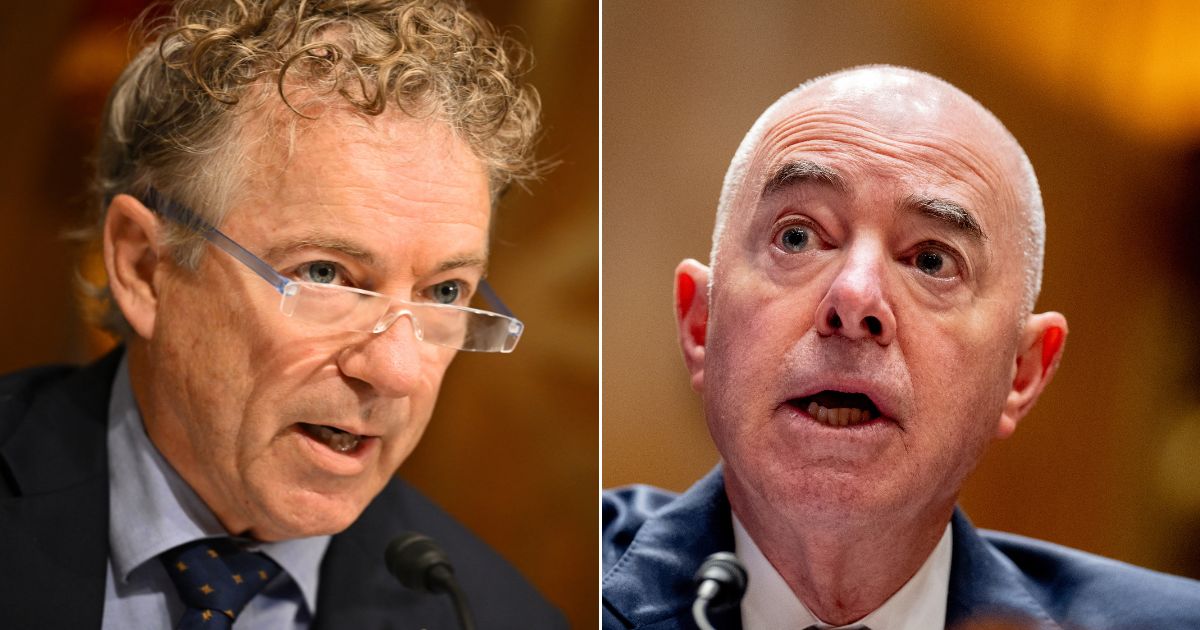 Sen. Rand Paul, left, grilled Homeland Security Secretary Alejandro Mayoraks, right, during a hearing on Capitol Hill in Washington on Thursday.