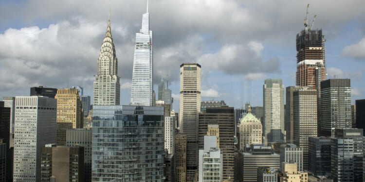 The skyline of midtown Manhattan is visible from a room at the Millennium Hilton New York Hotel in New York City on Sept. 22.