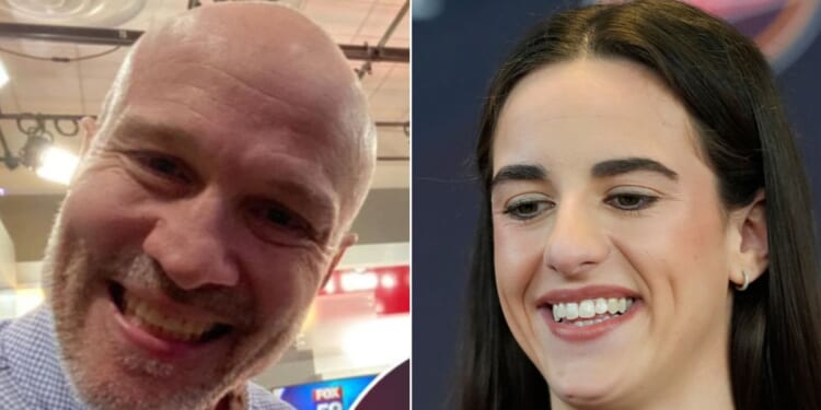 A newspaper sports columnist has apologized for his awkward interaction with Caitlin Clark during a news conference Wednesday.