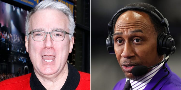 Keith Olbermann, left, has told ESPN they need to either silence Stephen A. Smith, right, or fire him, after Smith appeared on Fox News and discussed how black voters are relating to former President Donald Trump.