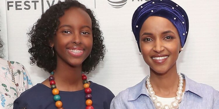 Isra Hirsi, left, is seen in a 2018 photo with her mother, Rep. Ilhan Omar.