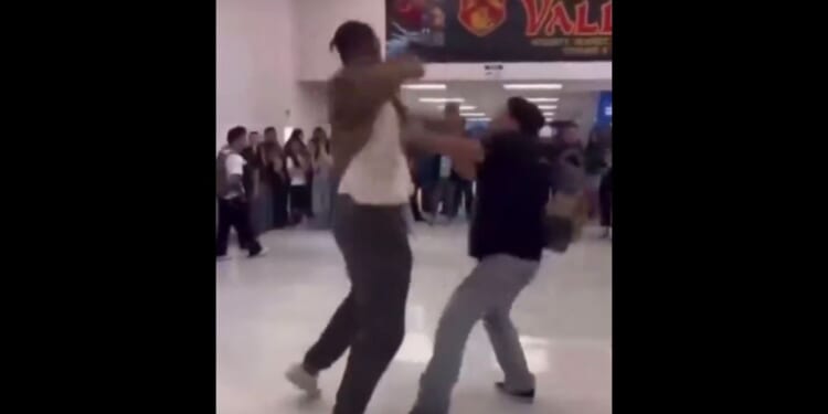 This X screen shows an altercation between a teacher and student at a Las Vegas school.