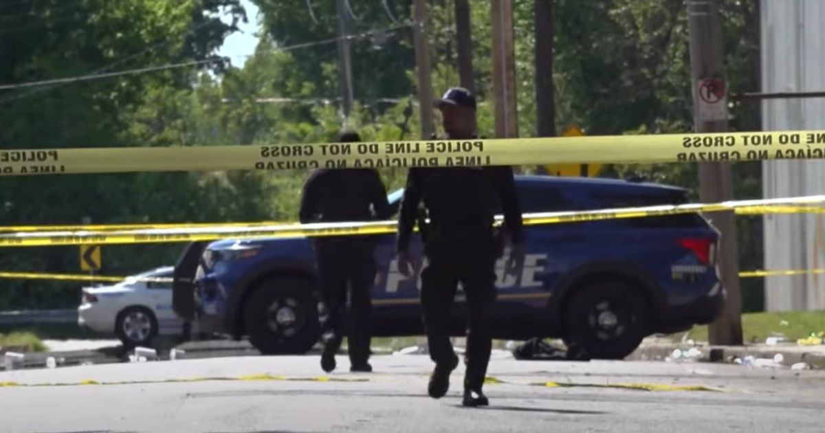 Police work the scene of a Saturday night shooting in Memphis, Tennessee.