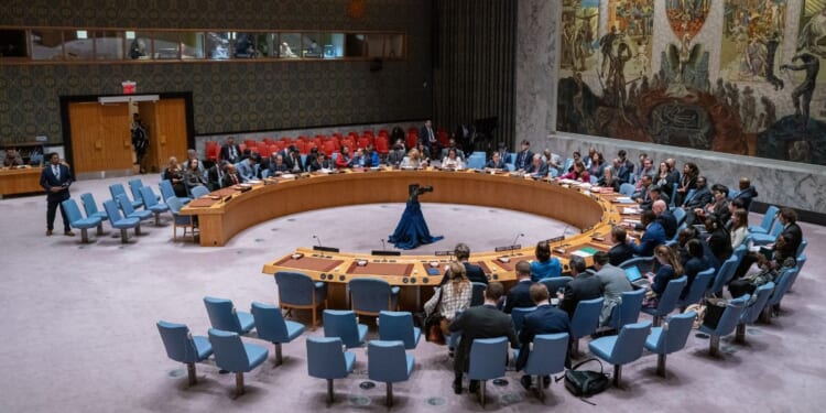 The United Nations Security Council meets at U.N. Headquarters in New York City on April 14.