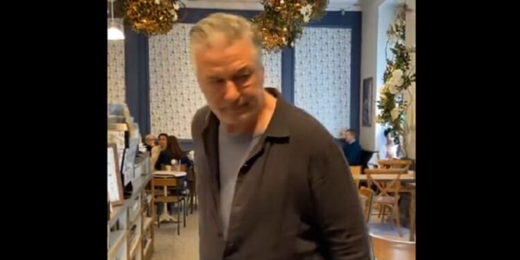 Actor Alec Baldwin in a still from a video shot by a heckler.