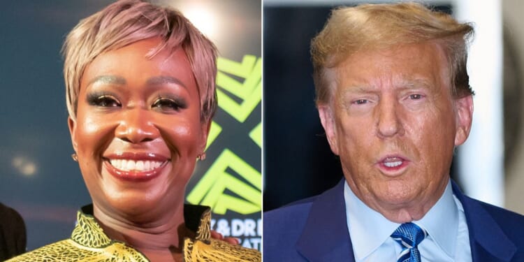 MSNBC Joy Reid, left, could hardly contain her joy when listing the black political figures who have brought charges against former President Donald Trump, right.