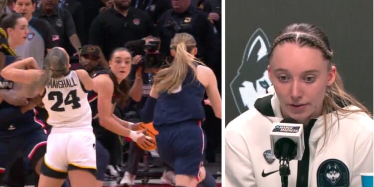 UConn women's basketball player Paige Bueckers responds to the controversial call in Friday's game against Iowa and Caitlin Clark - 'A lot of mistakes.'