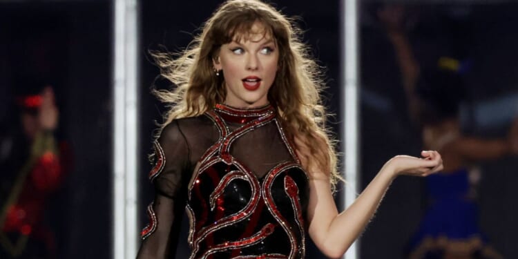 Taylor Swift performs during a concert in Singapore on March 2.