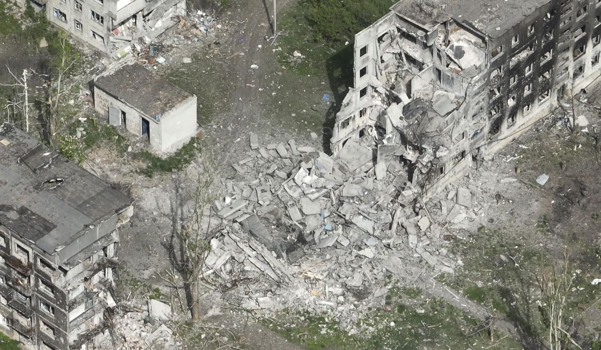 Drone footage shows destruction in Chasiv Yar, an eastern Ukrainian city Russia is assaulting