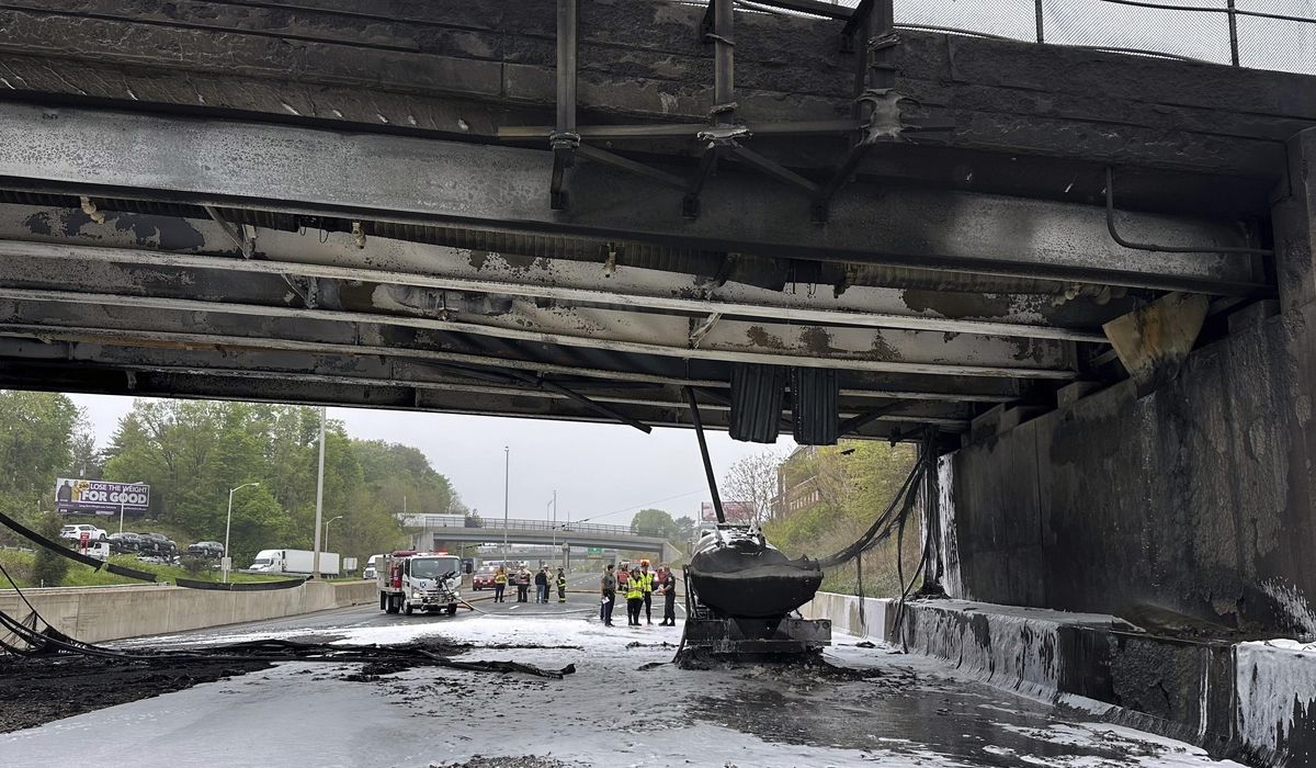 I-95 closes in Connecticut following tanker crash, fire