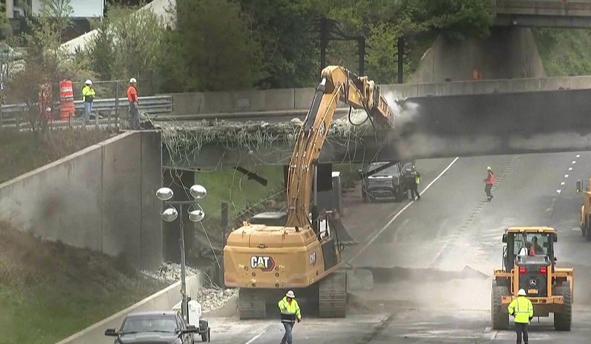 Traffic snarled as workers begin removing I-95 overpass scorched in Connecticut fuel truck inferno