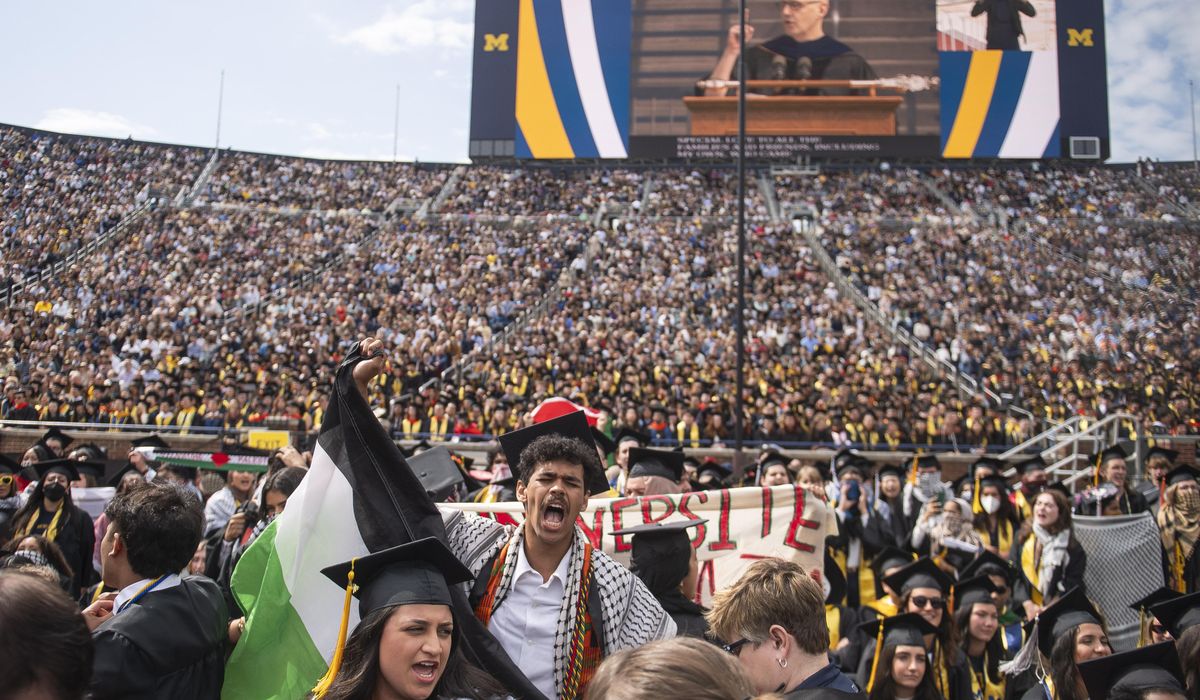 A look at commencement ceremonies as U.S. campuses are roiled by protests over the Israel-Hamas war