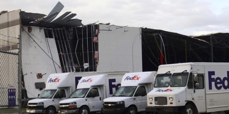 Severe storms batter the Midwest, including tornadoes that shredded a FedEx facility